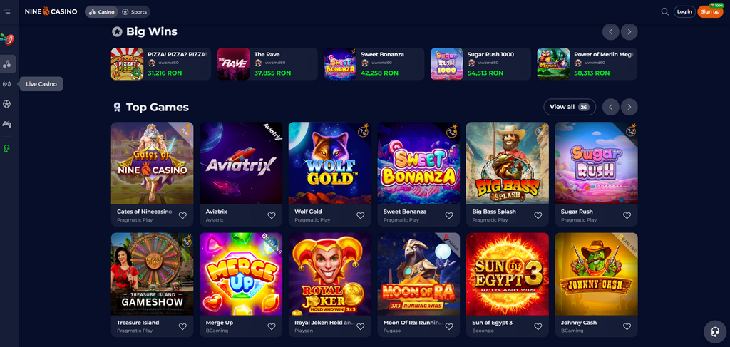 NineCasino : Le casino